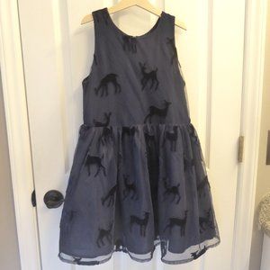 Sweet Navy Tulle Dress with Deer